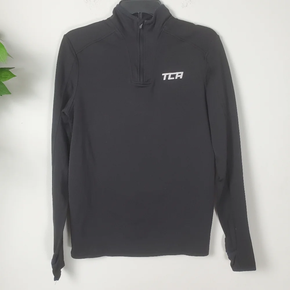 TCA Black Quarter-Zip Pullover Performance Sweater Men's Size Small - Picture 1 of 8